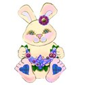 flower bunny blue tartan