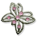 silver butterfly pink stones