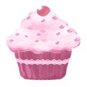 pink iced cupcake ribbon