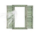 green shutters curtains