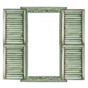 window shutter open green