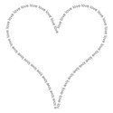 love heart wordart