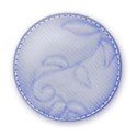 blue faded fabric stitched button