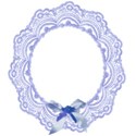 pale blue frame oval