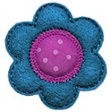 turquoise purple felt flower