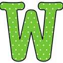 Big W - Green polka dot