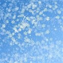 white snowflakes on blue background