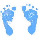 footprints blue