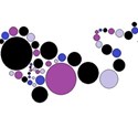 circle embellishment blue and purple