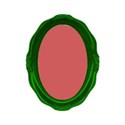 Oval wooden green